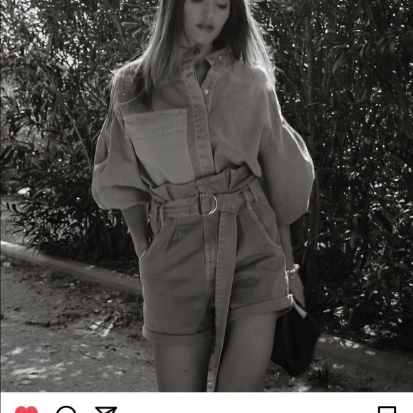 Zara Olive High Waist Paperbag Shorts - Picture 4 of 11